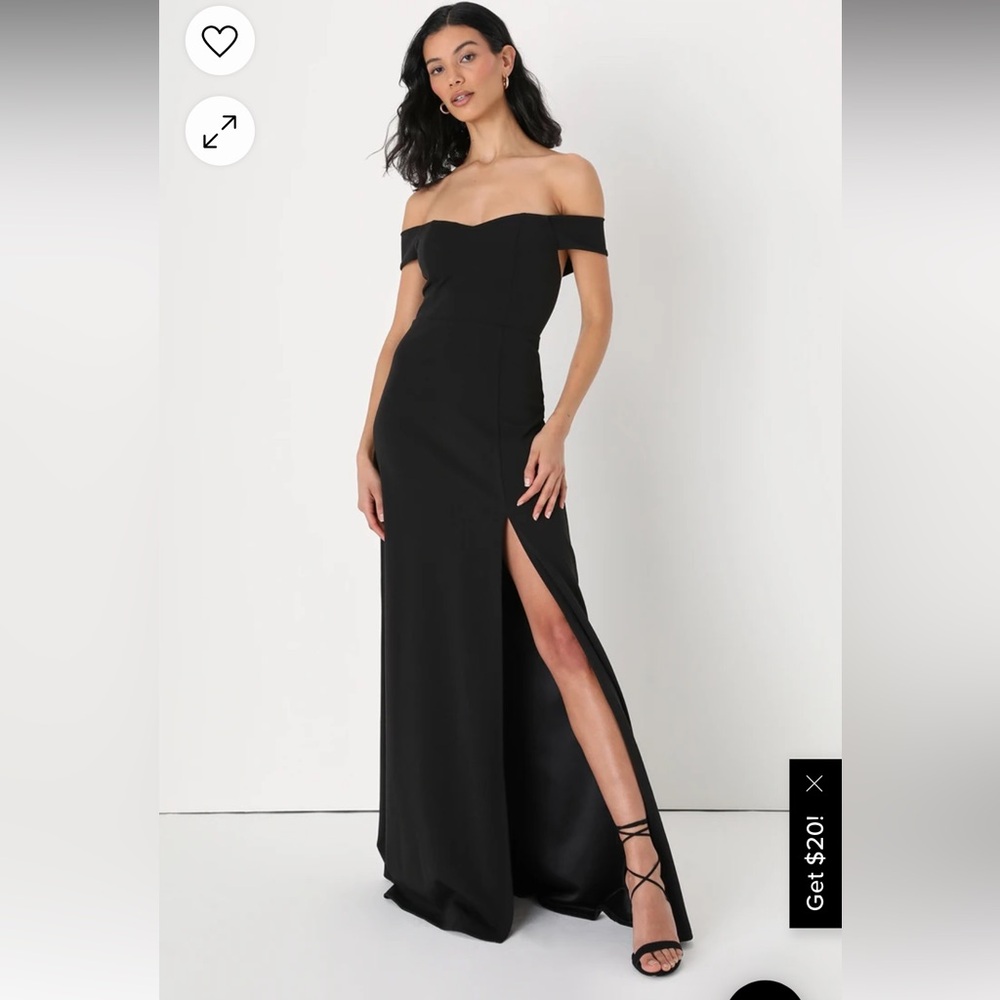 Lulus off the shoulder black maxi dress